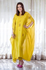 NISHA AGGARWAL in LIME ASMEE KAFTAAN SET