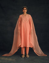 Surbhi Sethi Dua in Salmon Zayra Kurta Set