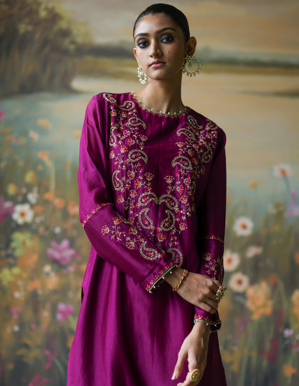 AUBERGINE MAHIKA KURTA SET