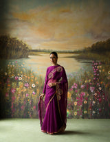 AUBERGINE NILAYA SAREE SET