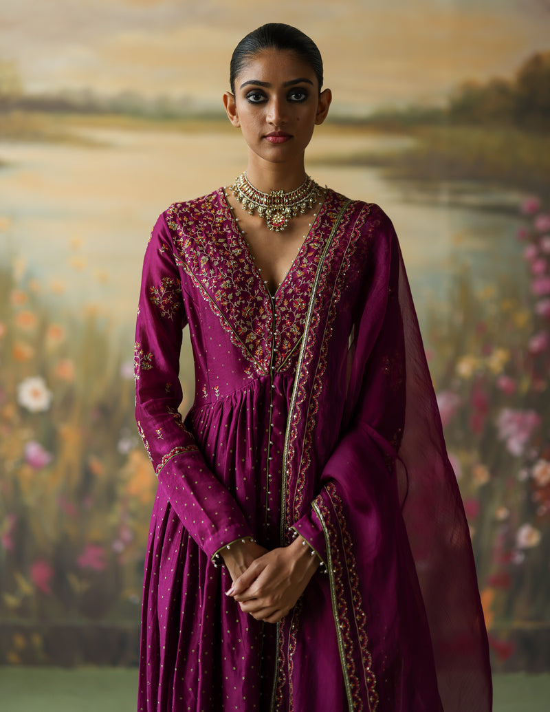 AUBERGINE PRANIKA ANARKALI SET