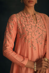 Surbhi Sethi Dua in Salmon Zayra Kurta Set