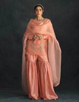 Salmon Amaira Silk Sharara Set